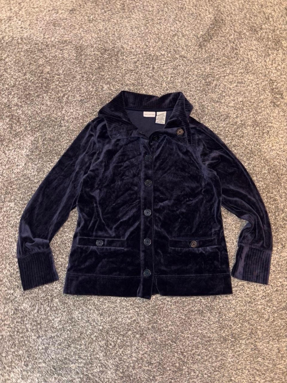 Vintage Y2K Button up Velour Jacket with stripes